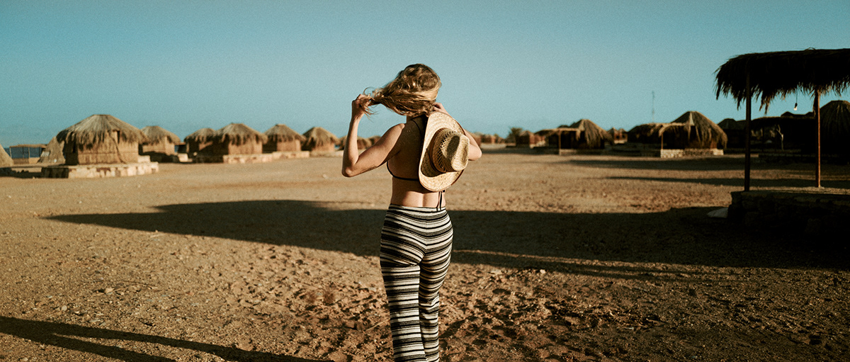 Basti Hansen bikini blonde desert dust egypt female haze model portrait