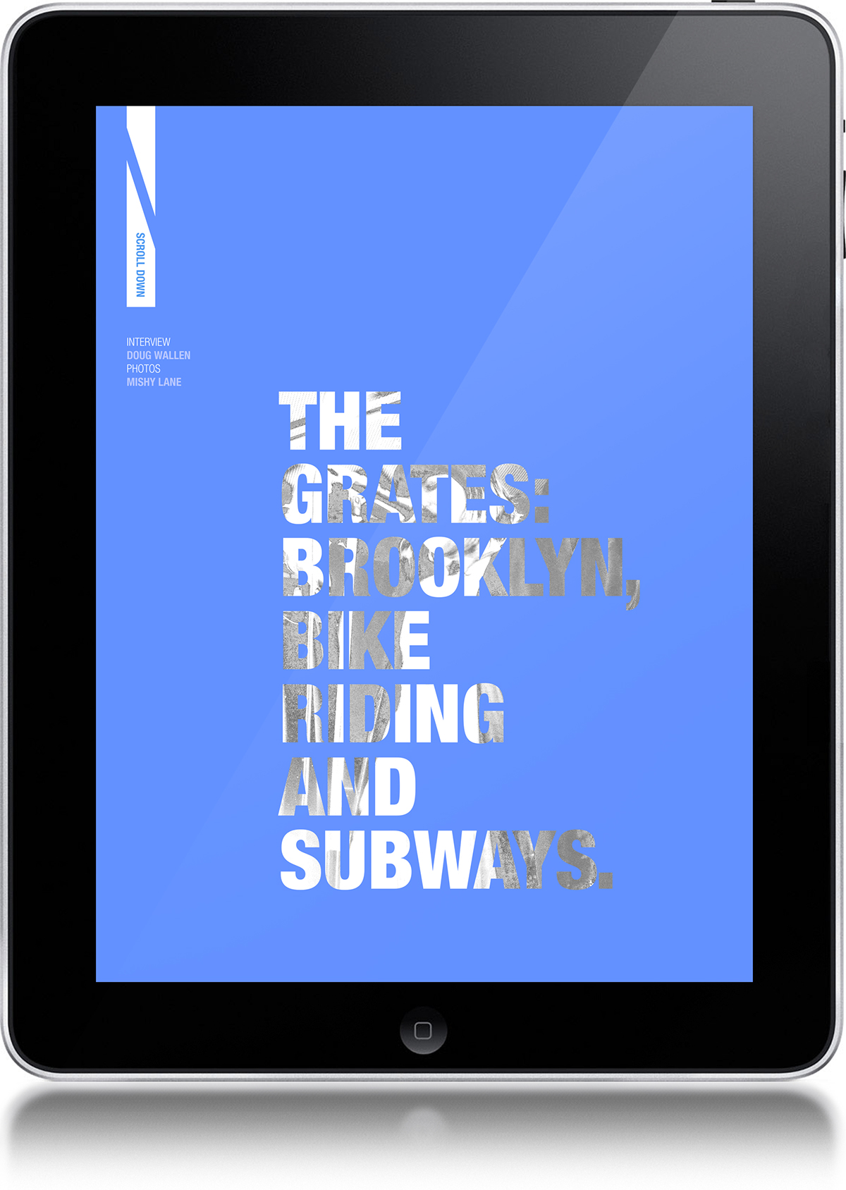 epublishing iPad magazine studentbrief shillingtoncollege arts Typeface editorial thegrates scroll