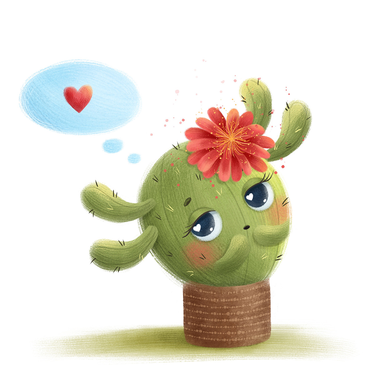 artwork cactus cartoon Character design  children's book Digital Art  green painting   plants Procreate