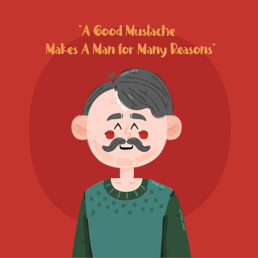 beard Character charities ILLUSTRATION  male man Movember mustache Quotes vector