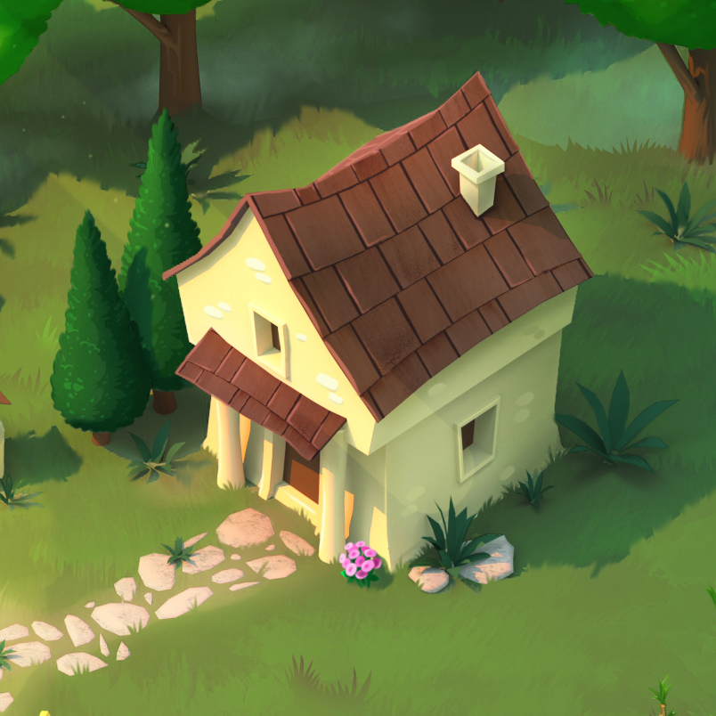 Isometric medieval buildings house fantasy Game Art top-down fairy tale adventure rts rpg