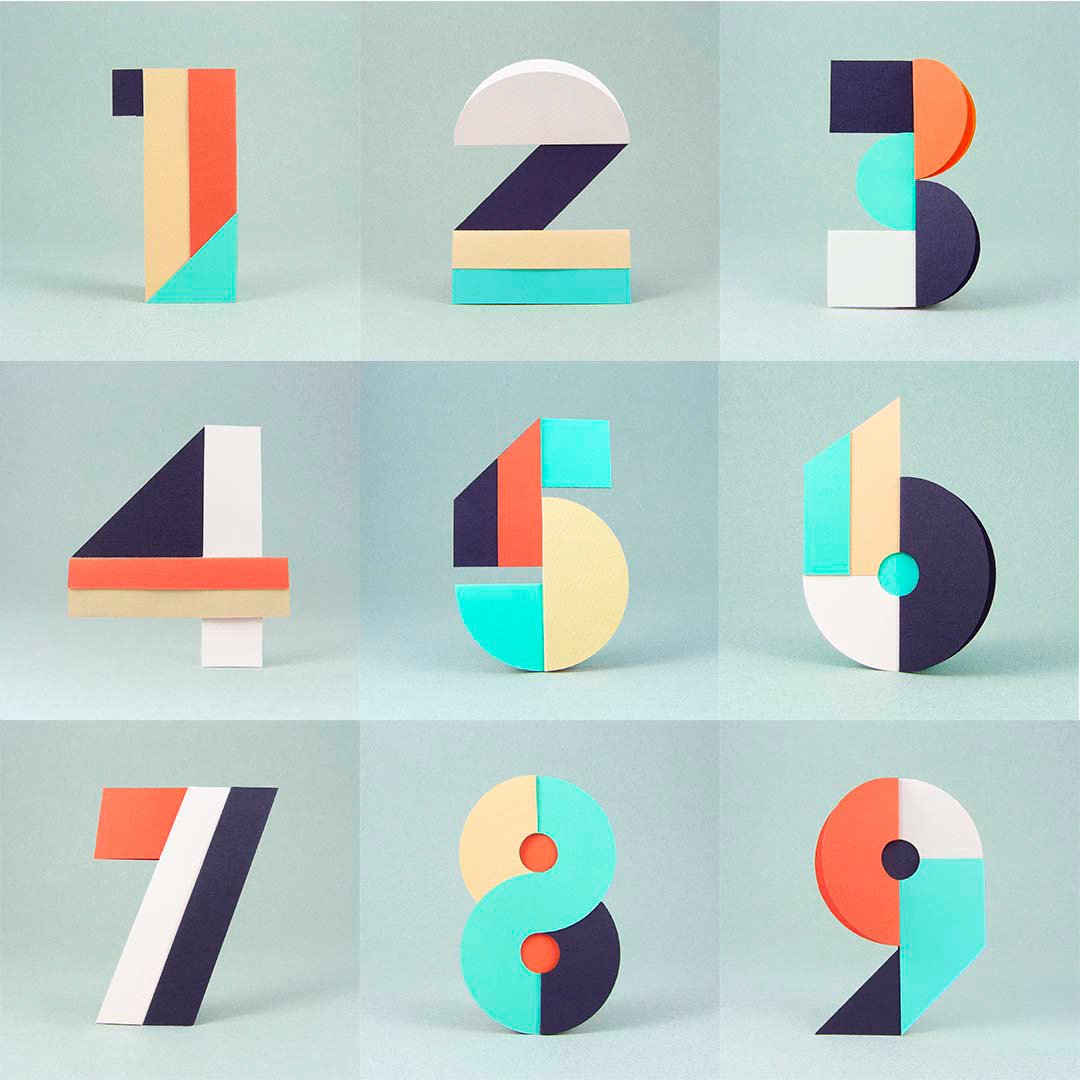 36daysoftype color colour letters numbers palette paper papercraft papercut alphabet