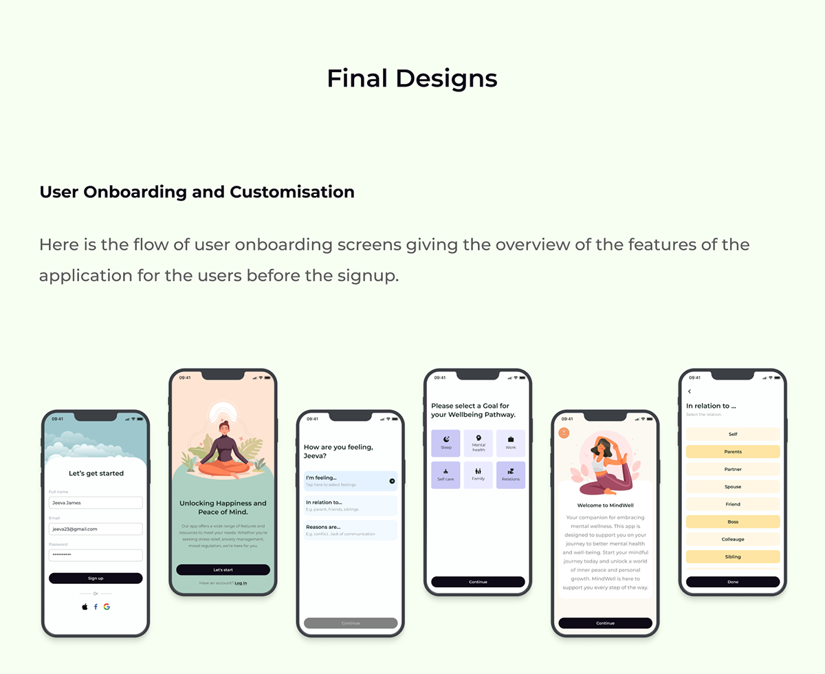 UI/UX Case Study user experience app design Figma user interface UX design Mobile app mental health therapy psychology