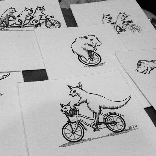 animals letterpress printmaking