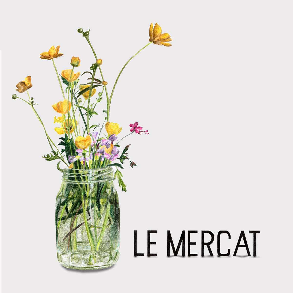 Flowers Color Pencils Le Mercat buttercup