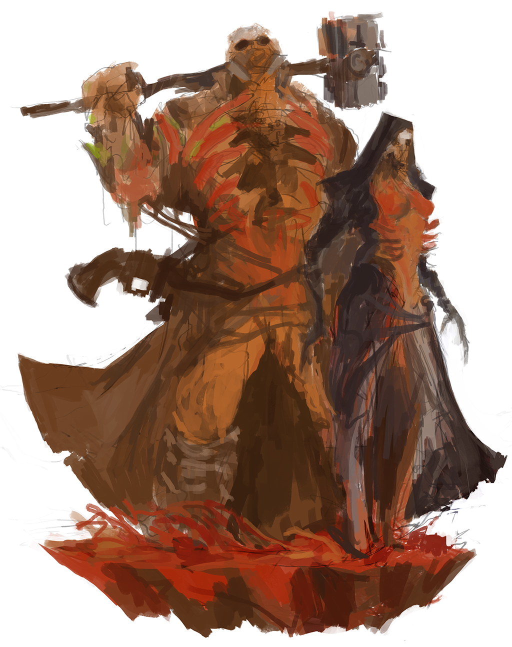 shattered monster mutant concept badass hammer skull death