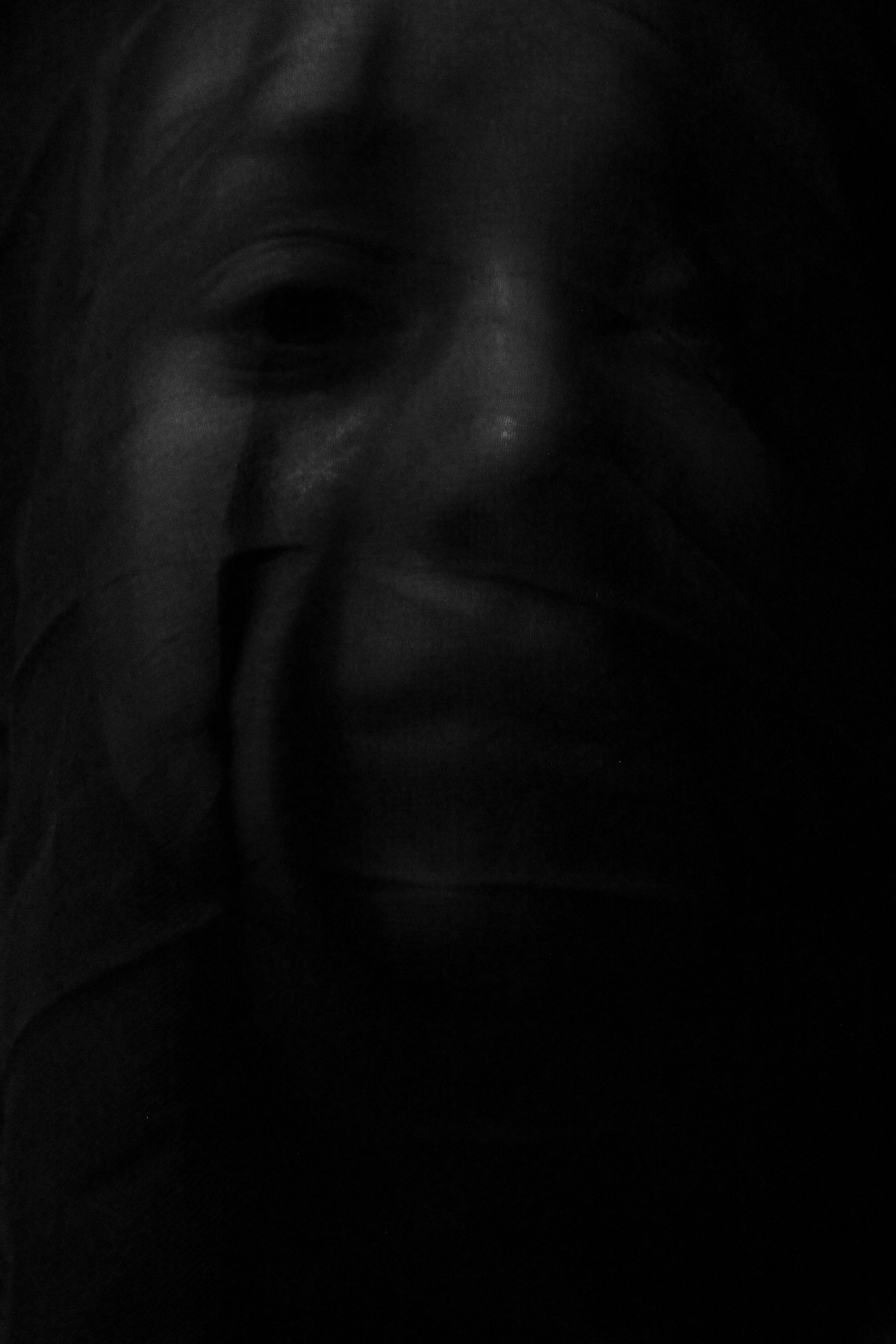 Veil black darkness face contours