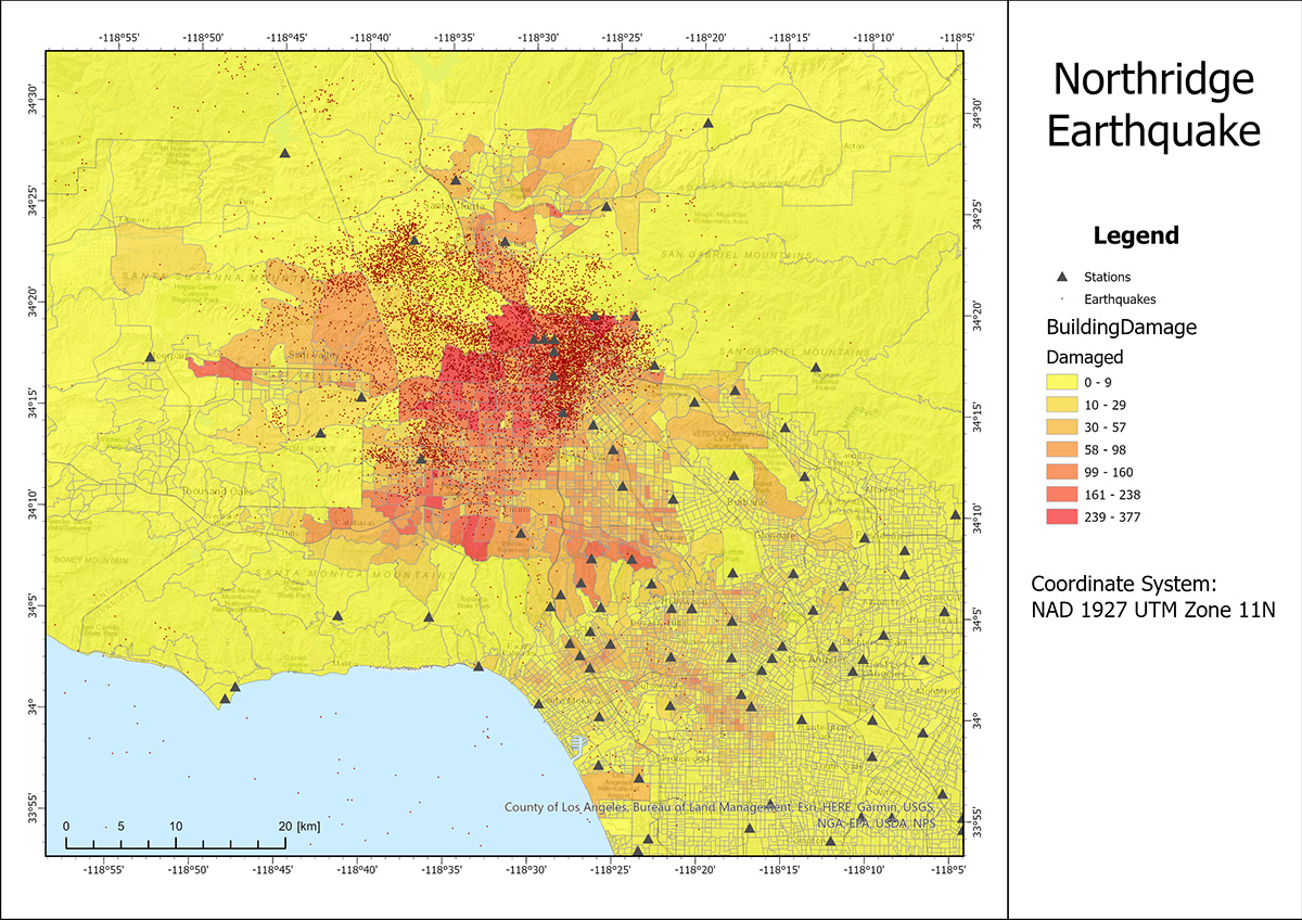 map cartography GIS Geography ESRI ArcGIS Spatial Analysis Northridge