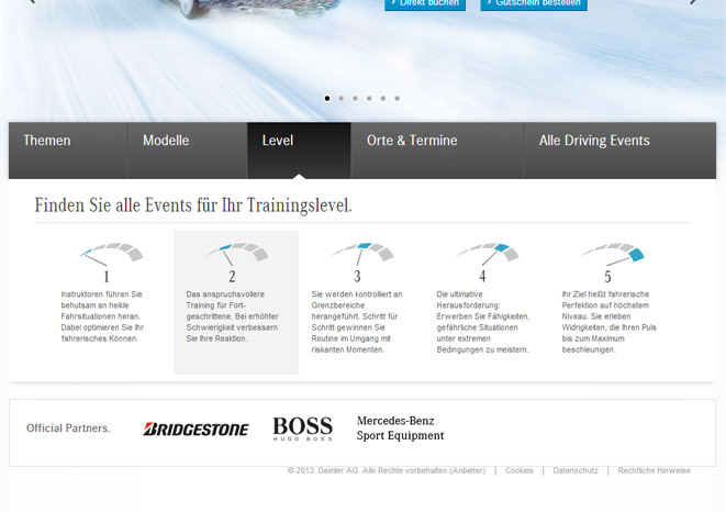 Responsive online Web design Mercedes-Benz Events mercedes-benz Travel Driving Events mobile