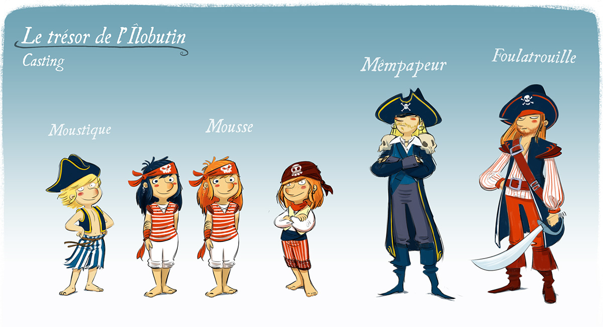 pirates ships Magazine illustration children book illustration battle pirate ships 