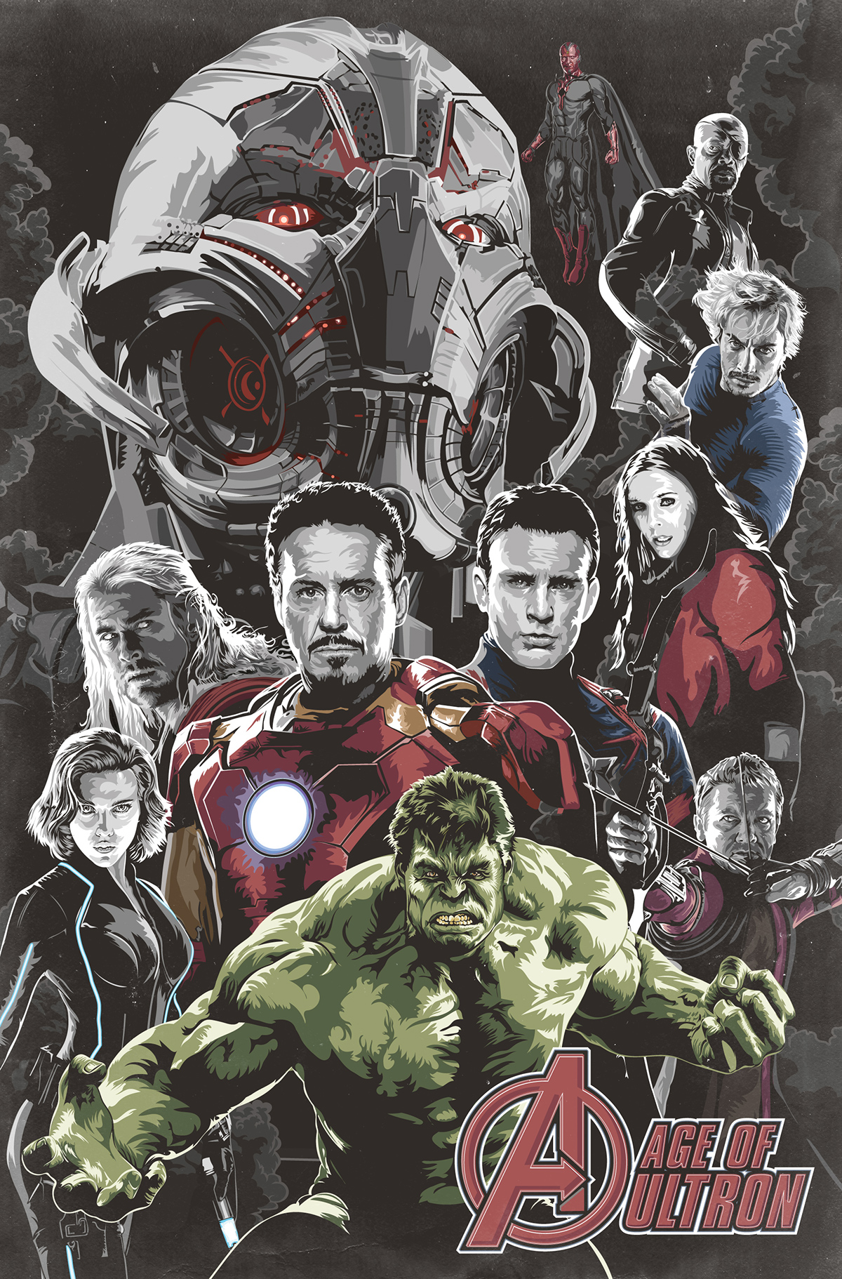 vector Avengers ultron ironman Thor captain america black widow comics film poster movie poster Fan Art Quicksilver