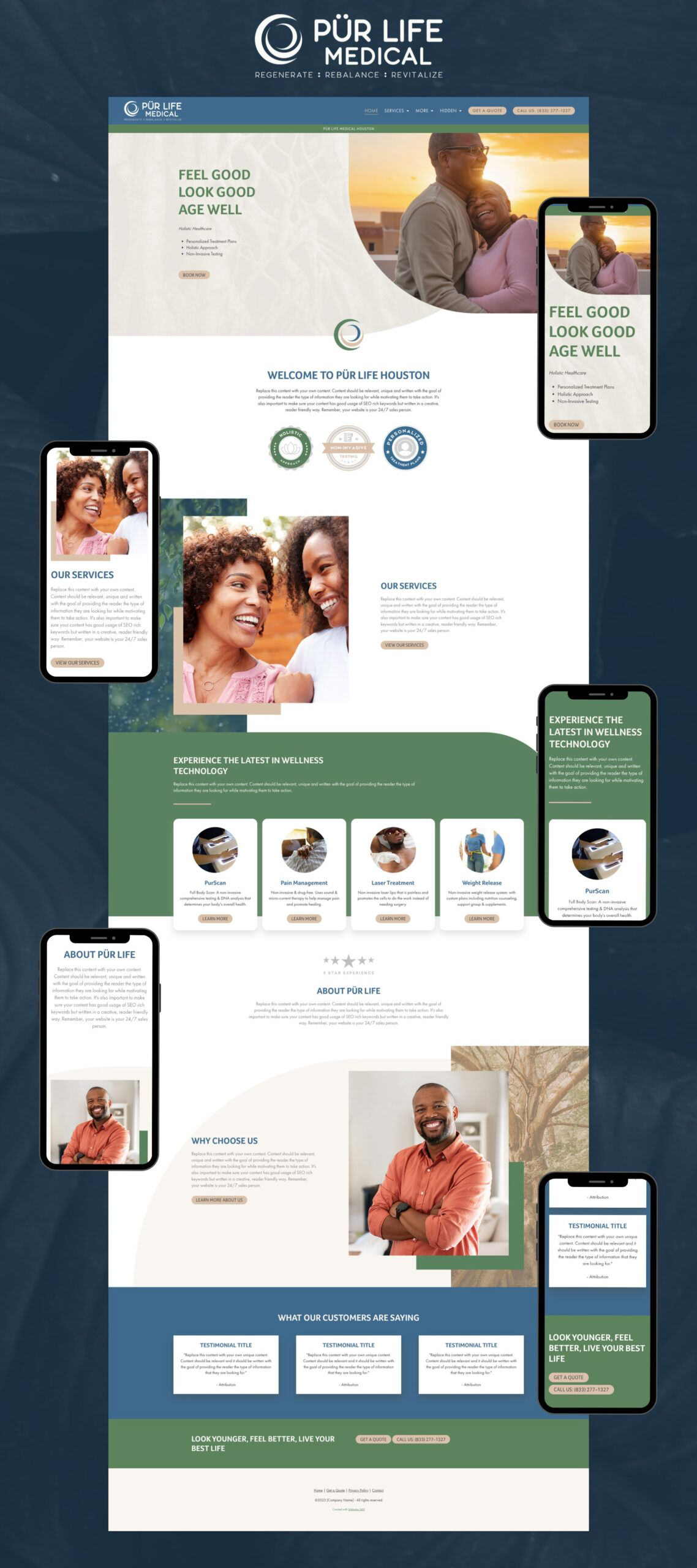 Homepage design for holistic healthcare company