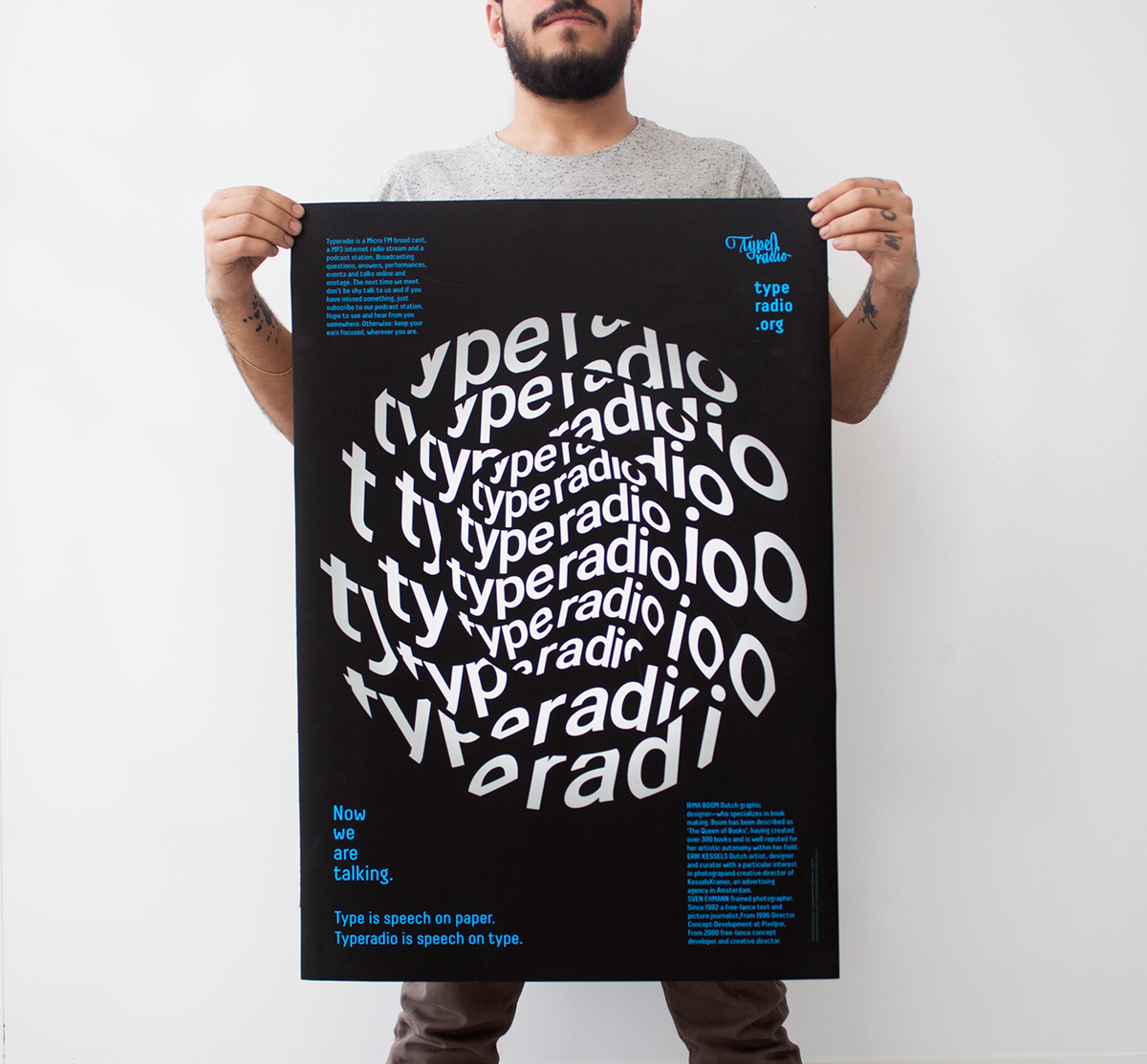 School Project typography   poster Radio speech talking Frequency