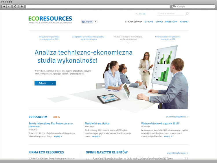 eco  Resources Website corporate Webdesign jan michalski