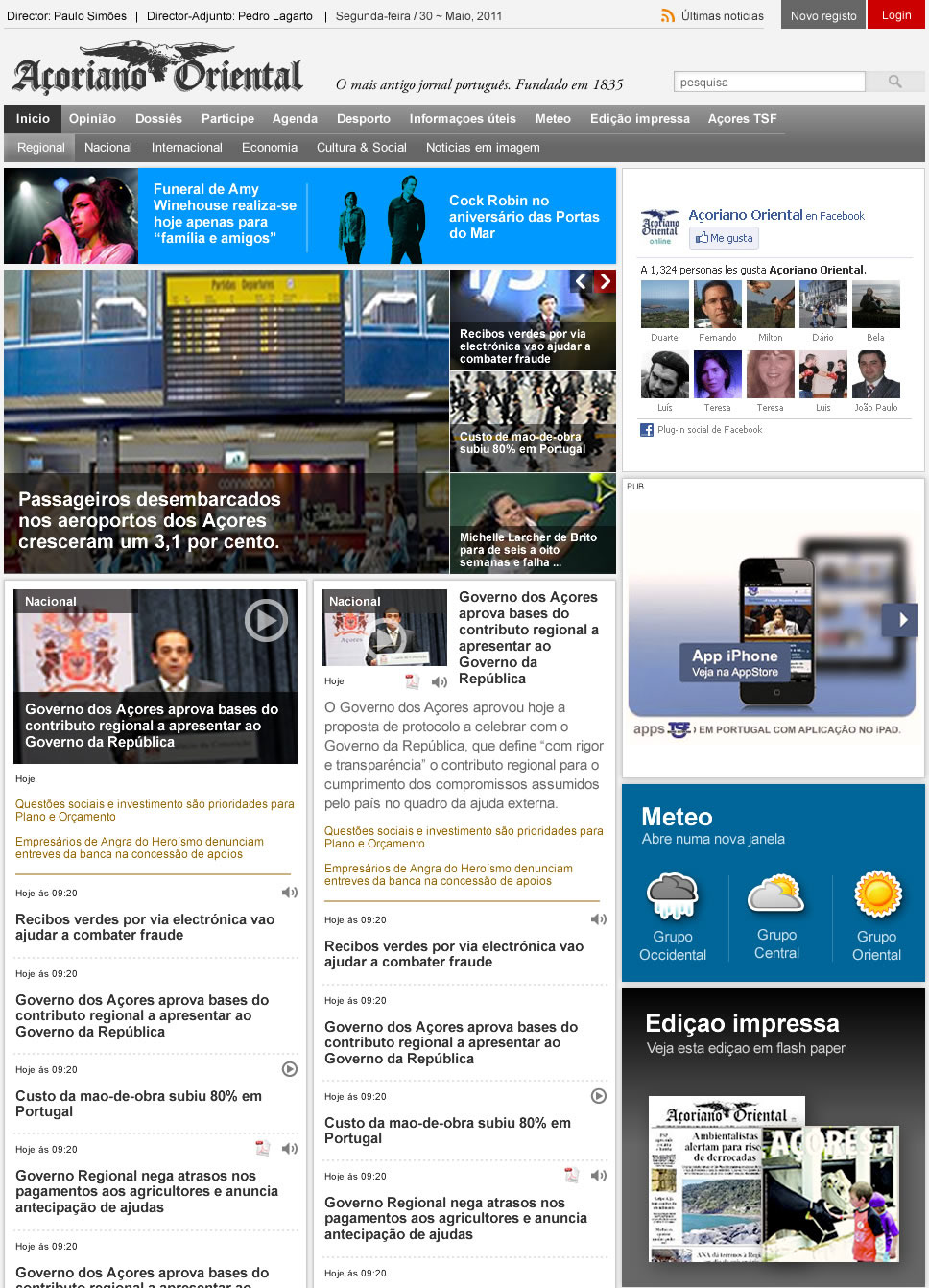Web portuguese Portugal newspaper newspaper design daily news design  information architecture  web design  journal online newspaper