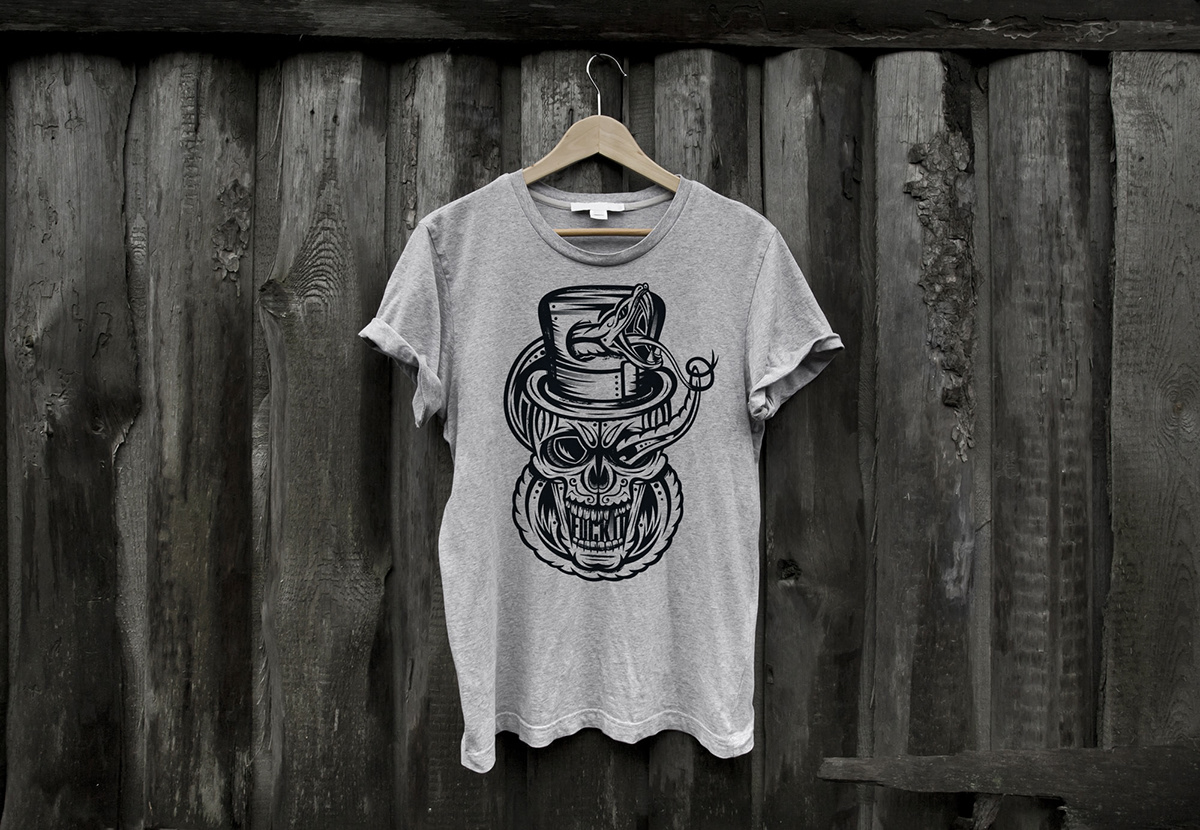 skull death fantasy snake vector vectorart art t-shirt T-Shirt Design vector art