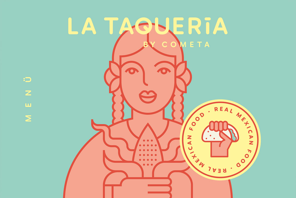 Cometa branding  taqueria mexico charming Mexican iconic