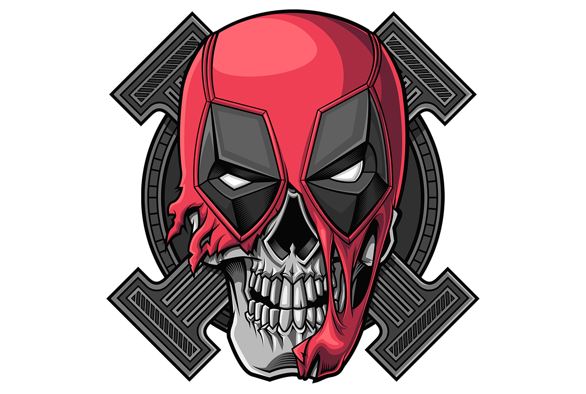 comic fanart skull vector batman deadpool spider-man captain america poster