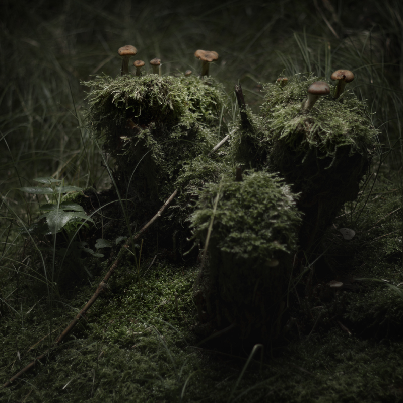 Mushrooms Nature forest dark woods green