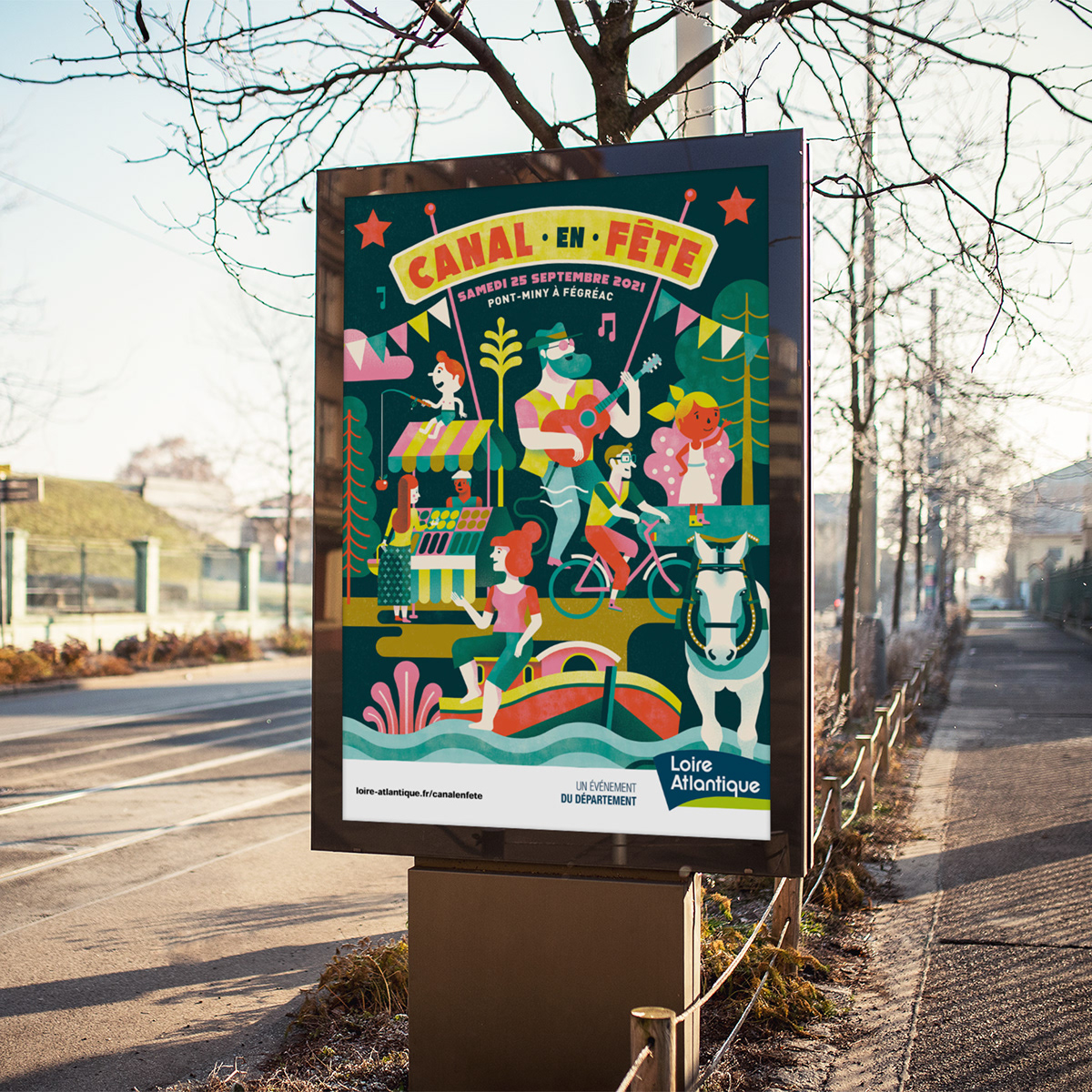affiche poster ILLUSTRATION  adobe illustrator bretagne festival visual identity evenementiel familly Nantes