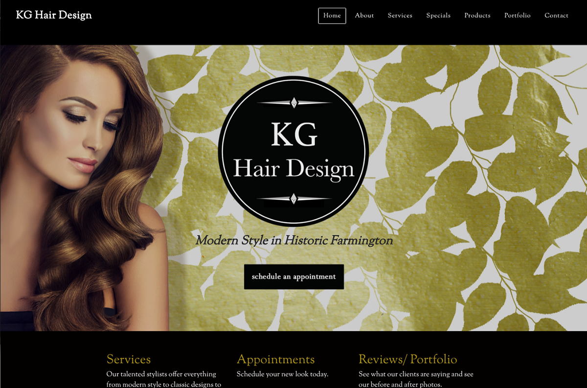 Hair Salon website Website Design print design  modern Style art direction 