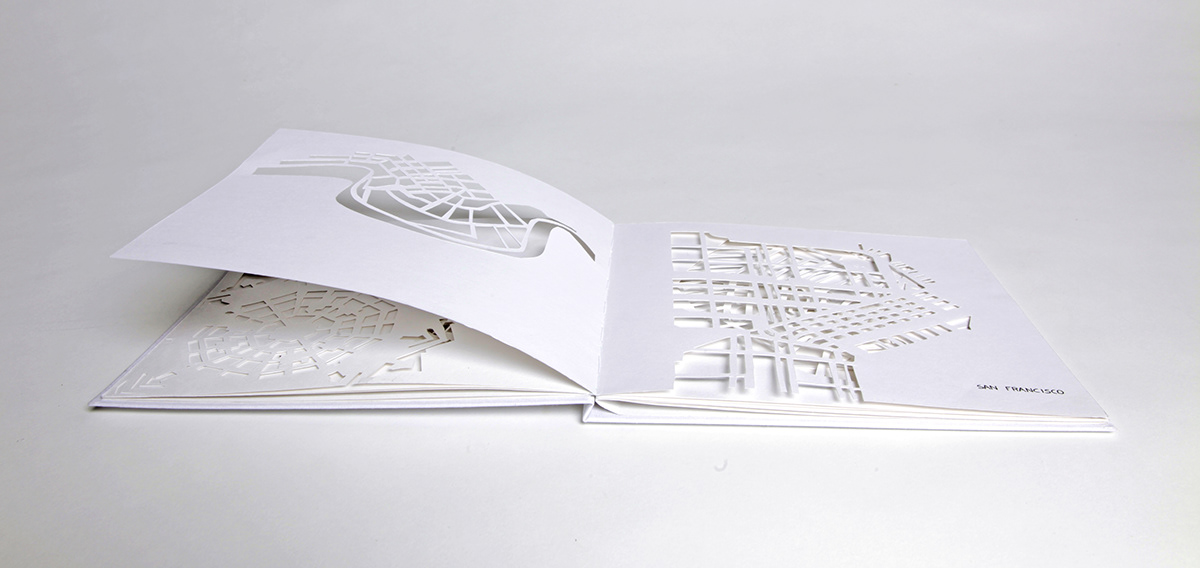 sofia aronov Mapping map grid book paper cut paper cut White perforated csm carved Civilization