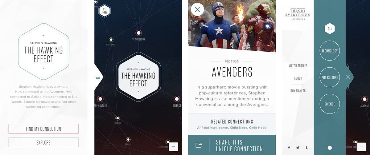 stephen hawking science svg infographic Hawking social mobile connections explore movie blue HYFN fandango