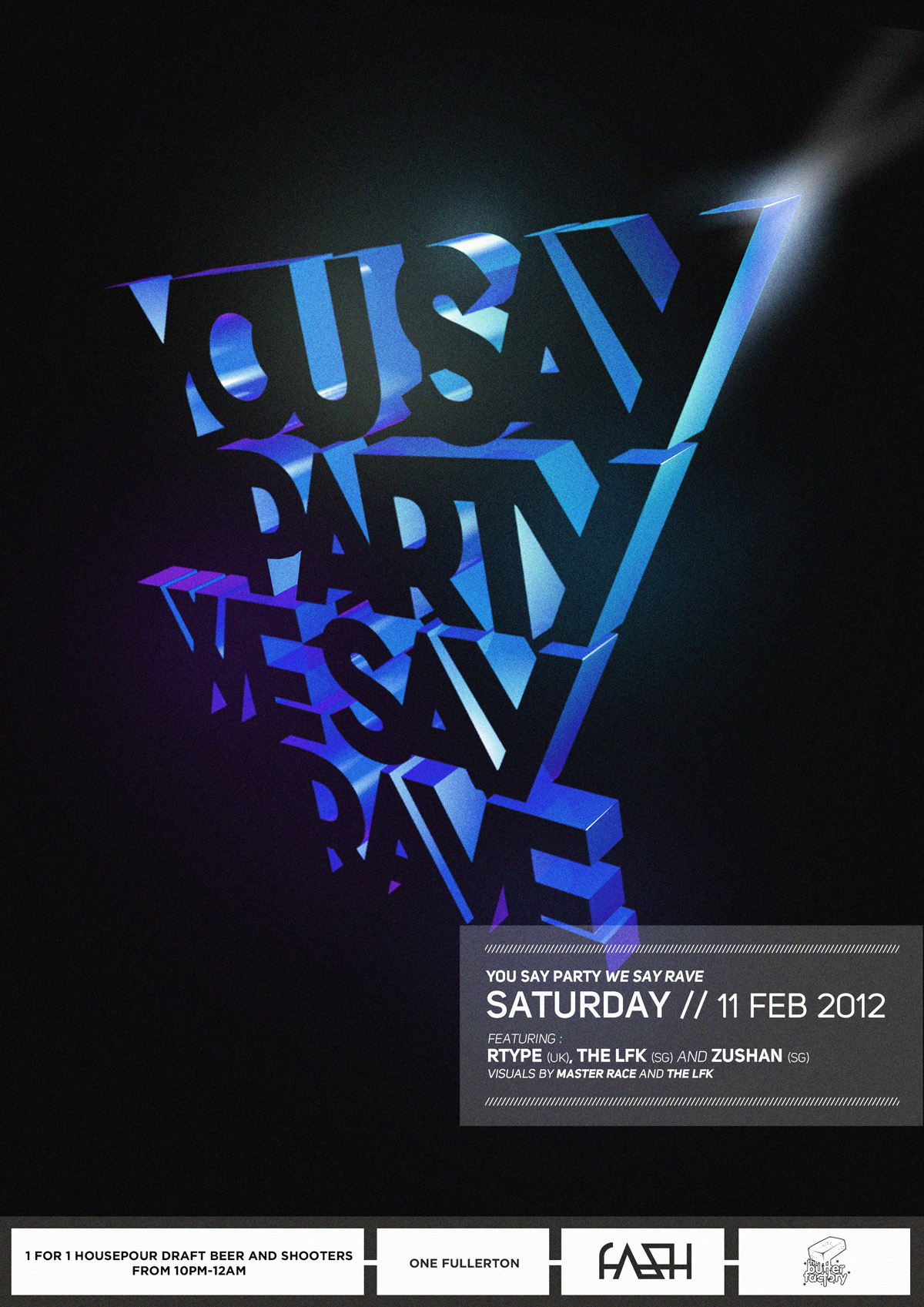 club poster Event 3-D 3D type