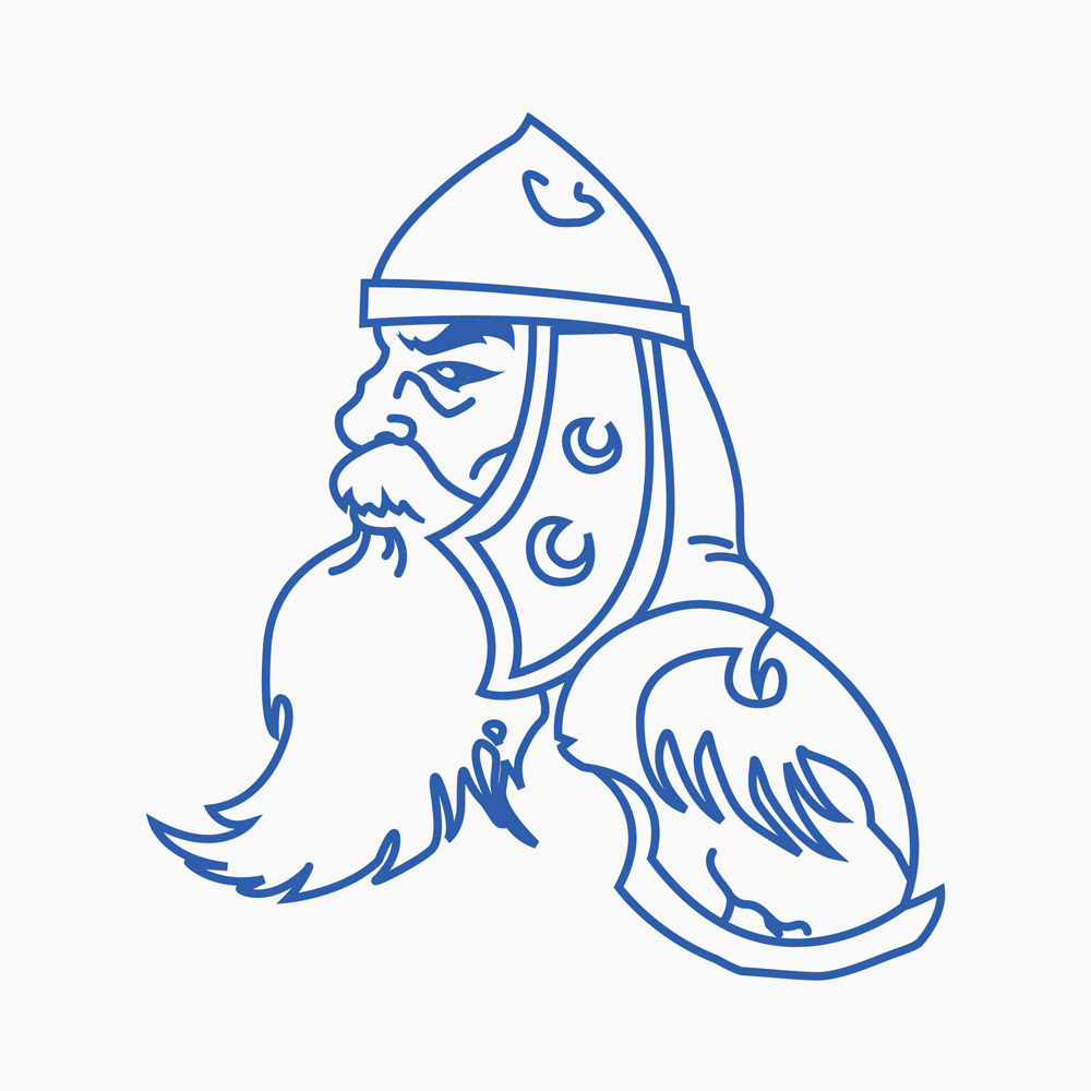 beard Helmet knight man with a middle ages old viking warrior