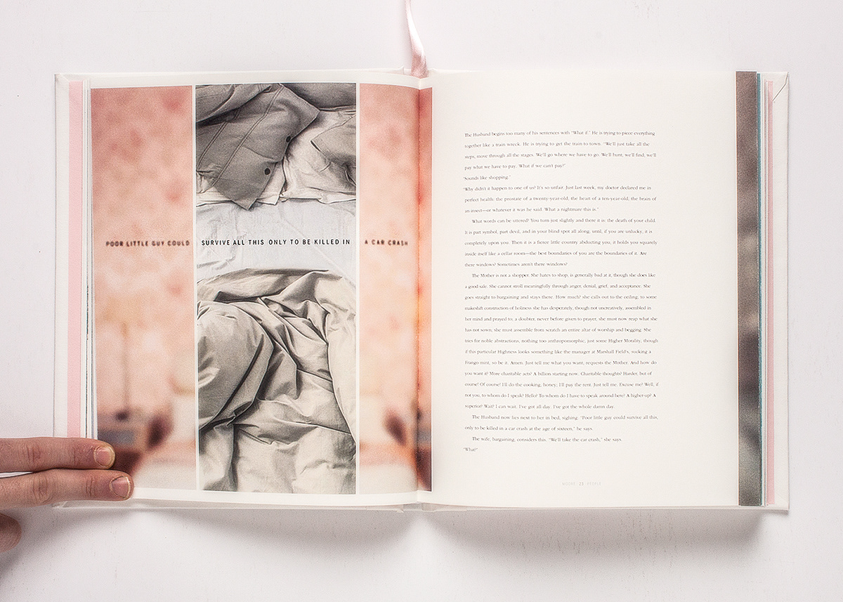 book design type lorrie Moore short story concept cancer grief blur tension contrast publication print feminine