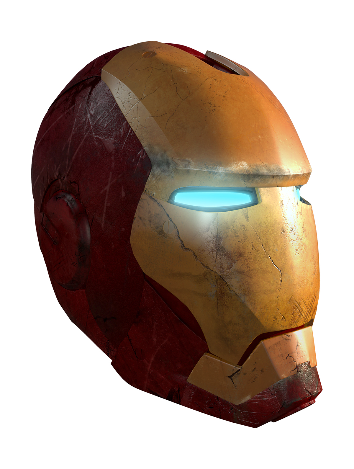 ironman 3D mask modeling texturing