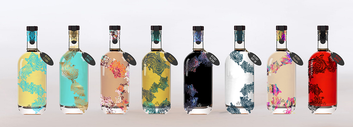 brand alcohol bottle spirit mystery design graphisme