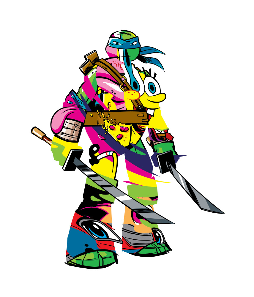nickelodeon mashup spongebob TMNT branding  animation  character art pattern