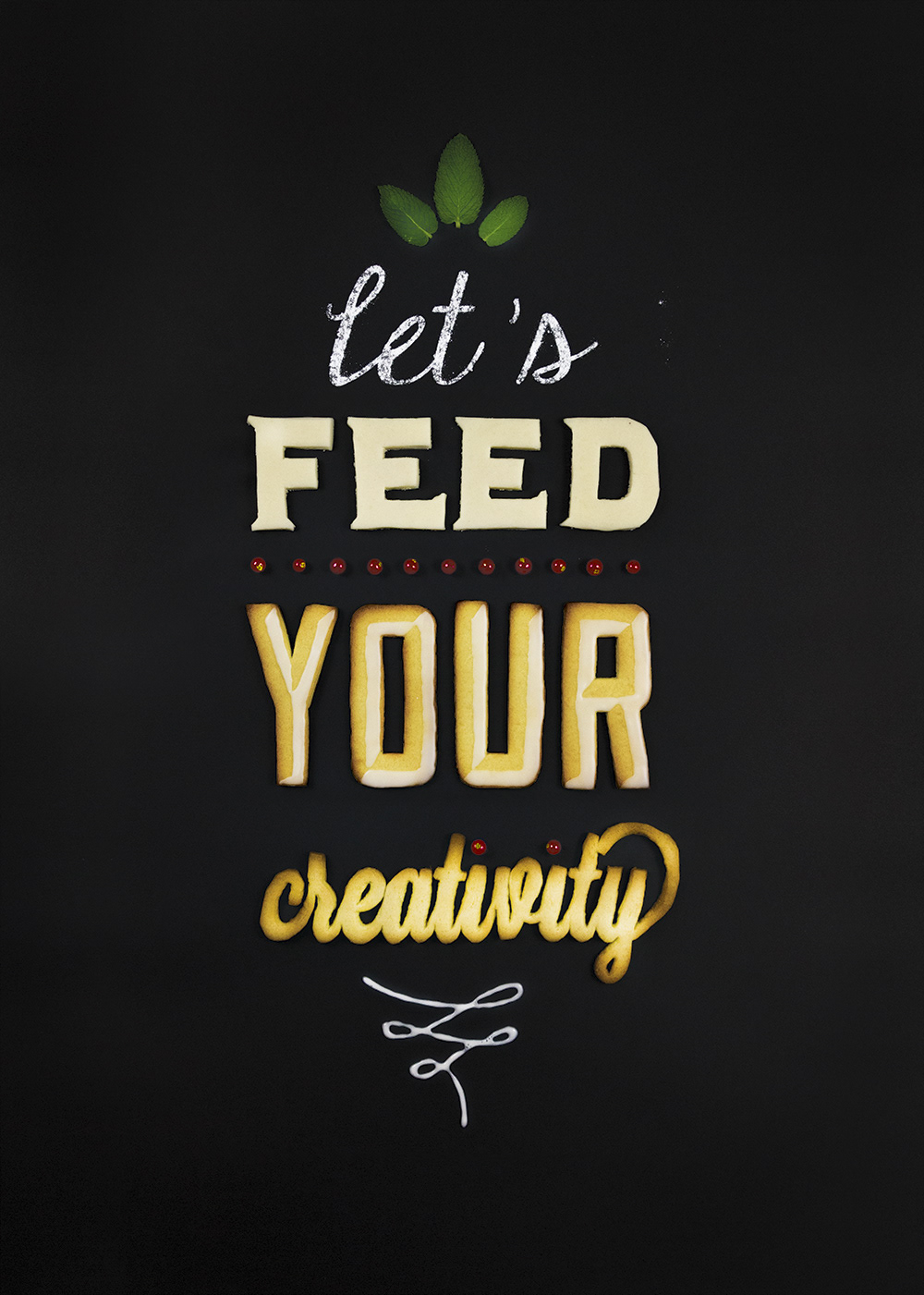Creativity Food  feed font types TYPOS sweet sugar flour wish new year ingredients illustrated typography typeface design inspire