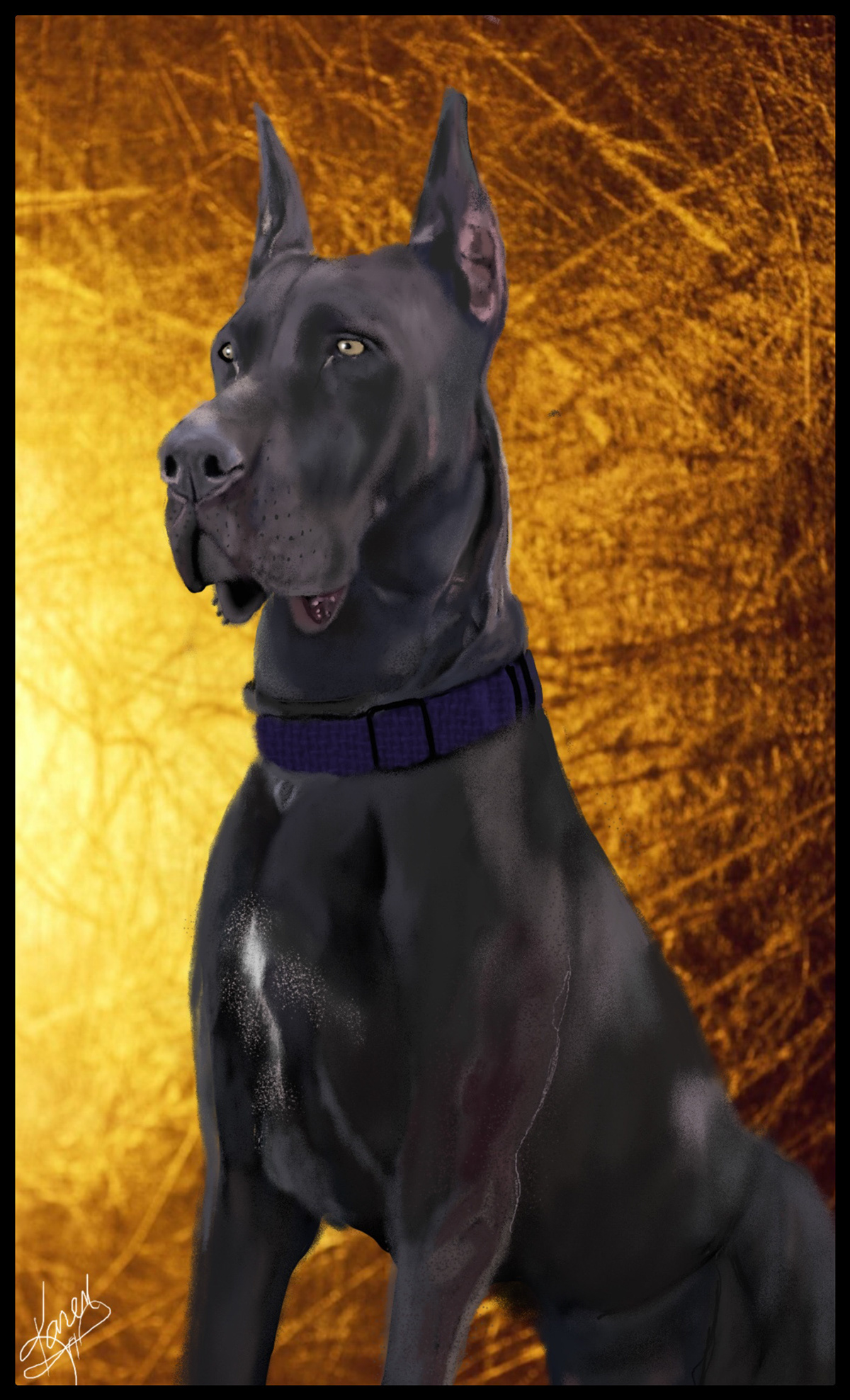 animal canine Digital Art  digital painting dog Drawing  Great Dane ILLUSTRATION 