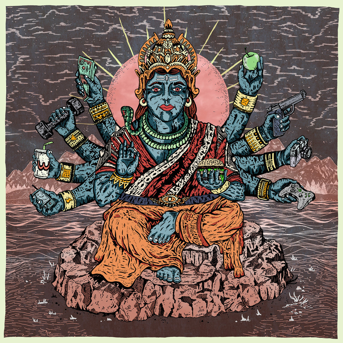 LTa lower than atlantis God indian elephant arms album artwork band artwork