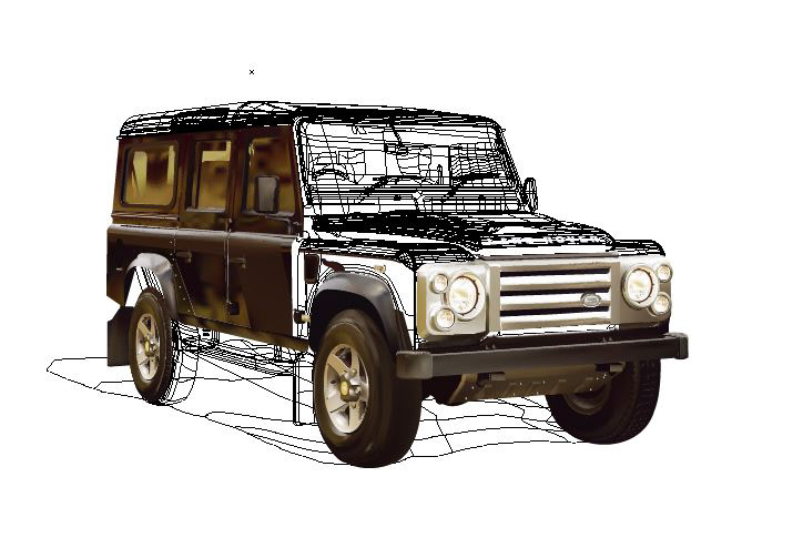 LandRover defender realistic realistic illustration car Auto legend mesh