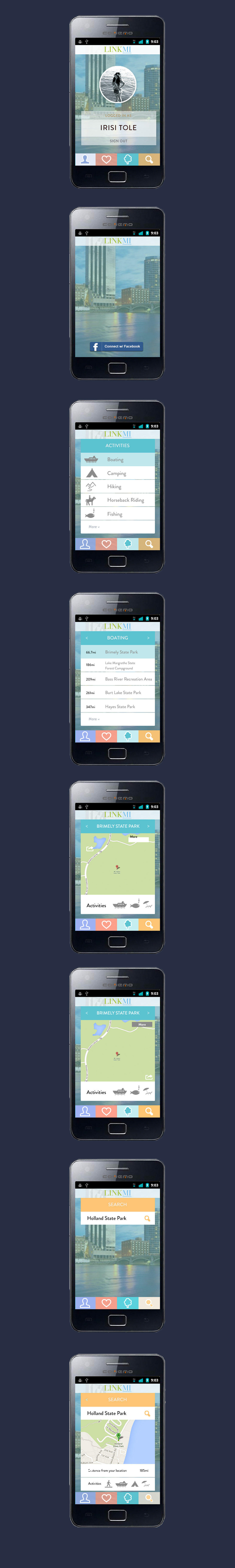 android app location map link UI ux