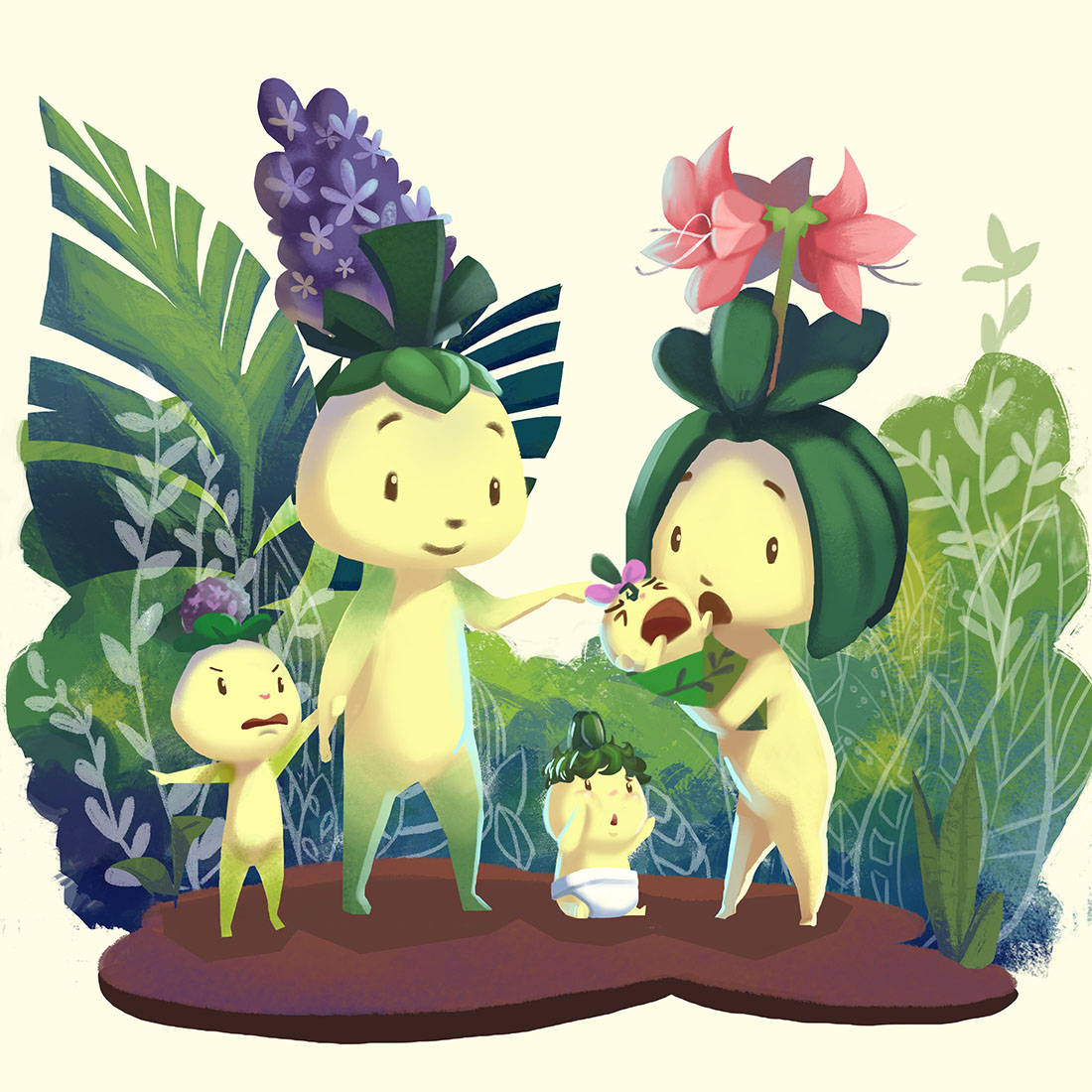 cute children green eco terrarium turnip
