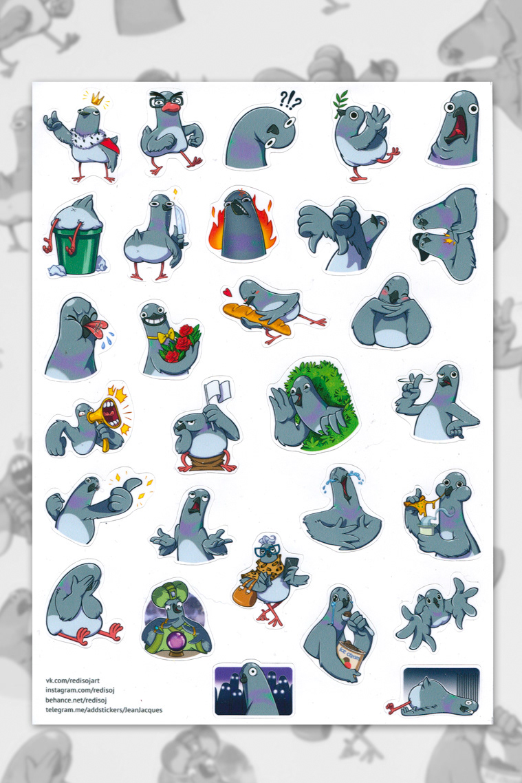 redisoj sticker Character cartoon sketch animal dove