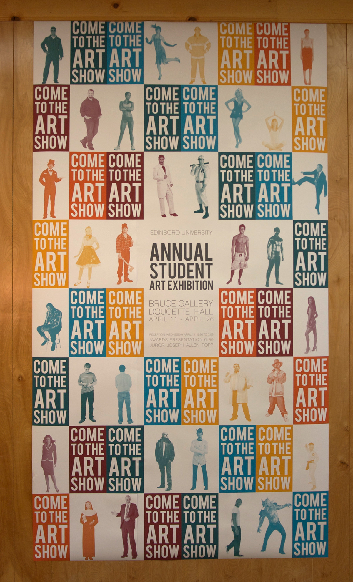 poster edinboro student Exhibition  colorful Repetition art show Collaboration huge oversized Bruce Gallery