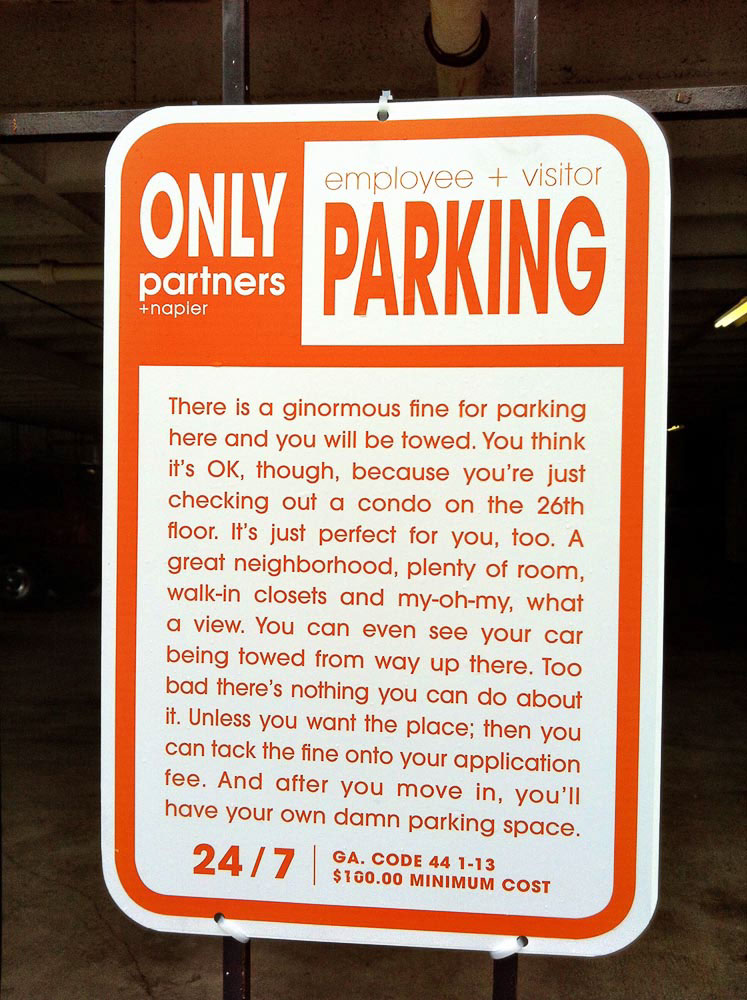 Self Promotion ambient media  Outdoor  Parking Signs