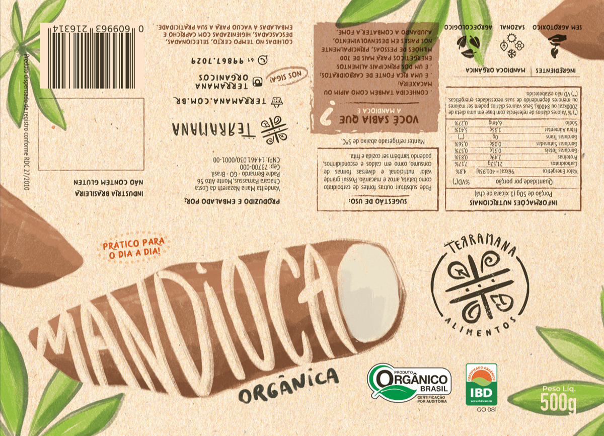 Alimentos designer Desing Gráfico IBD organic food organico Produtos rotulagem rótulo Terroso