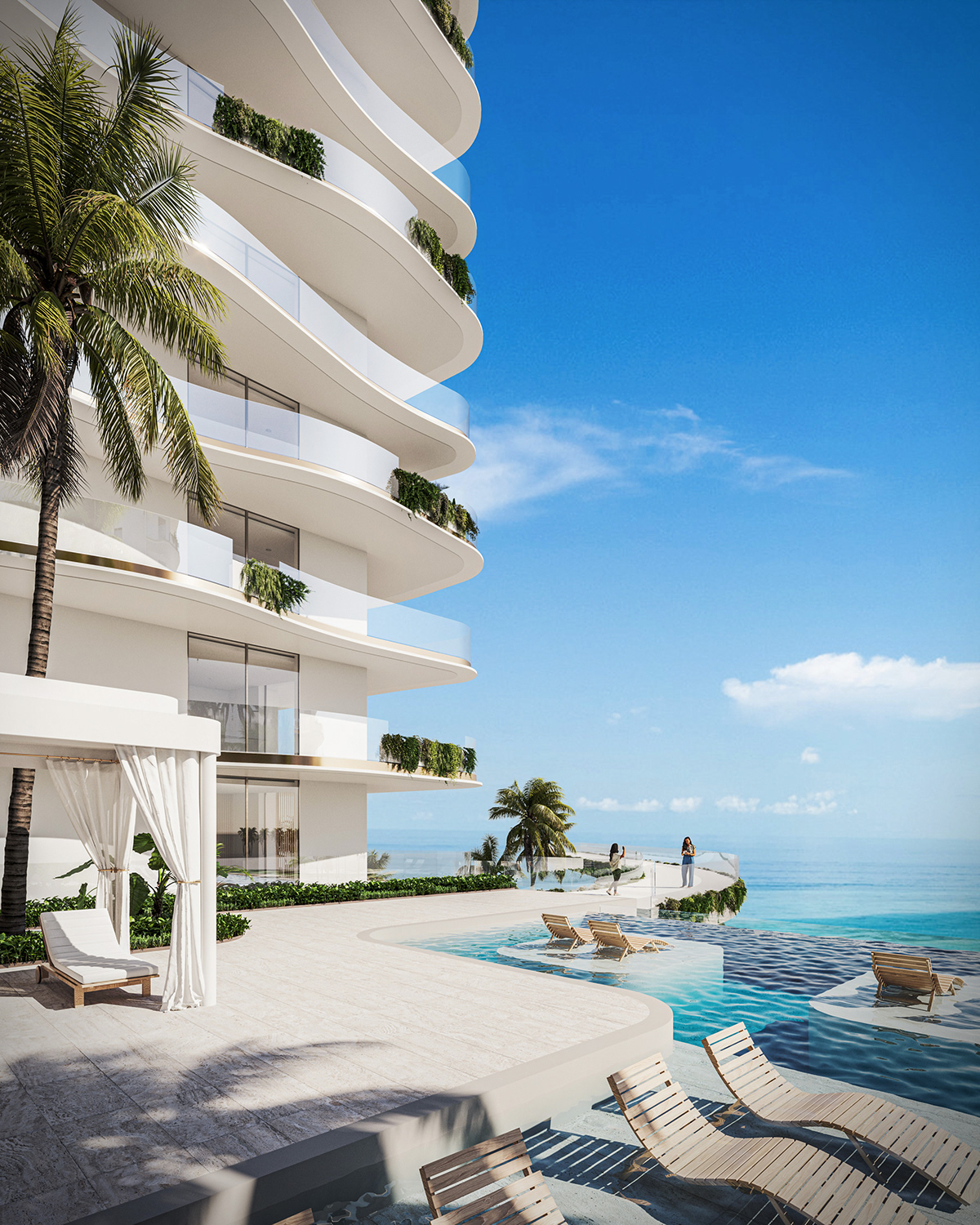architecture modern interior design  archviz 3ds max CGI visualization corona hotel Bahamas