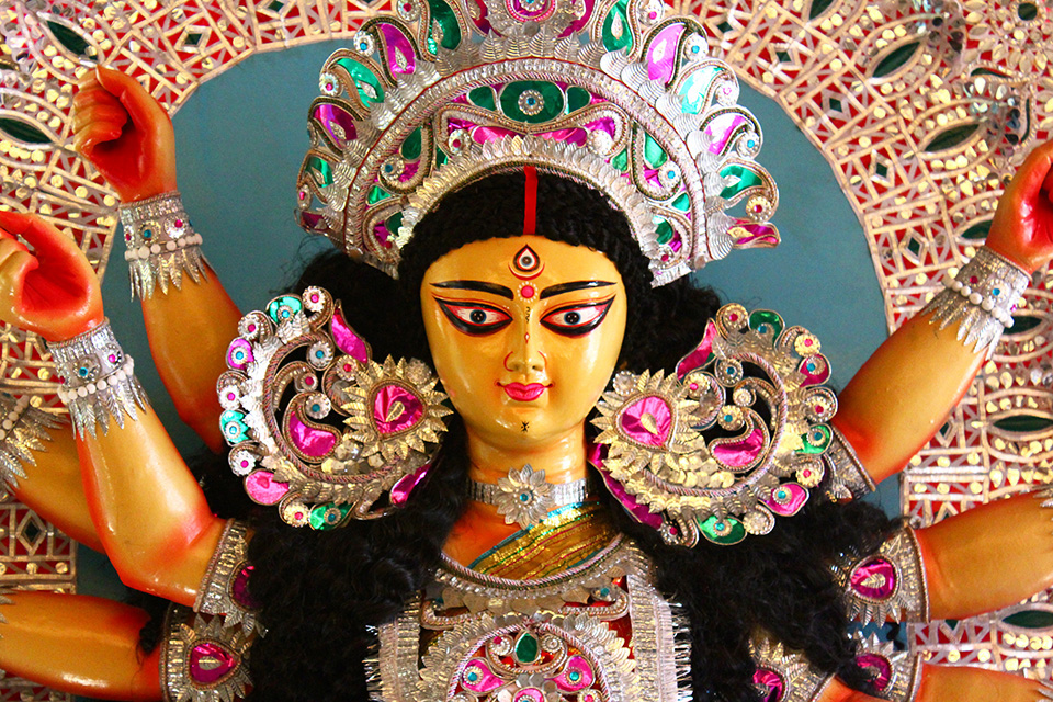 art festival sculpture India Durga goddess