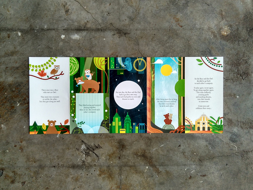 wedding invitations forest owl bear fairytale invitations