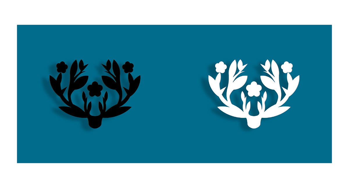 deer Flowers Icon icon design  Logo Design