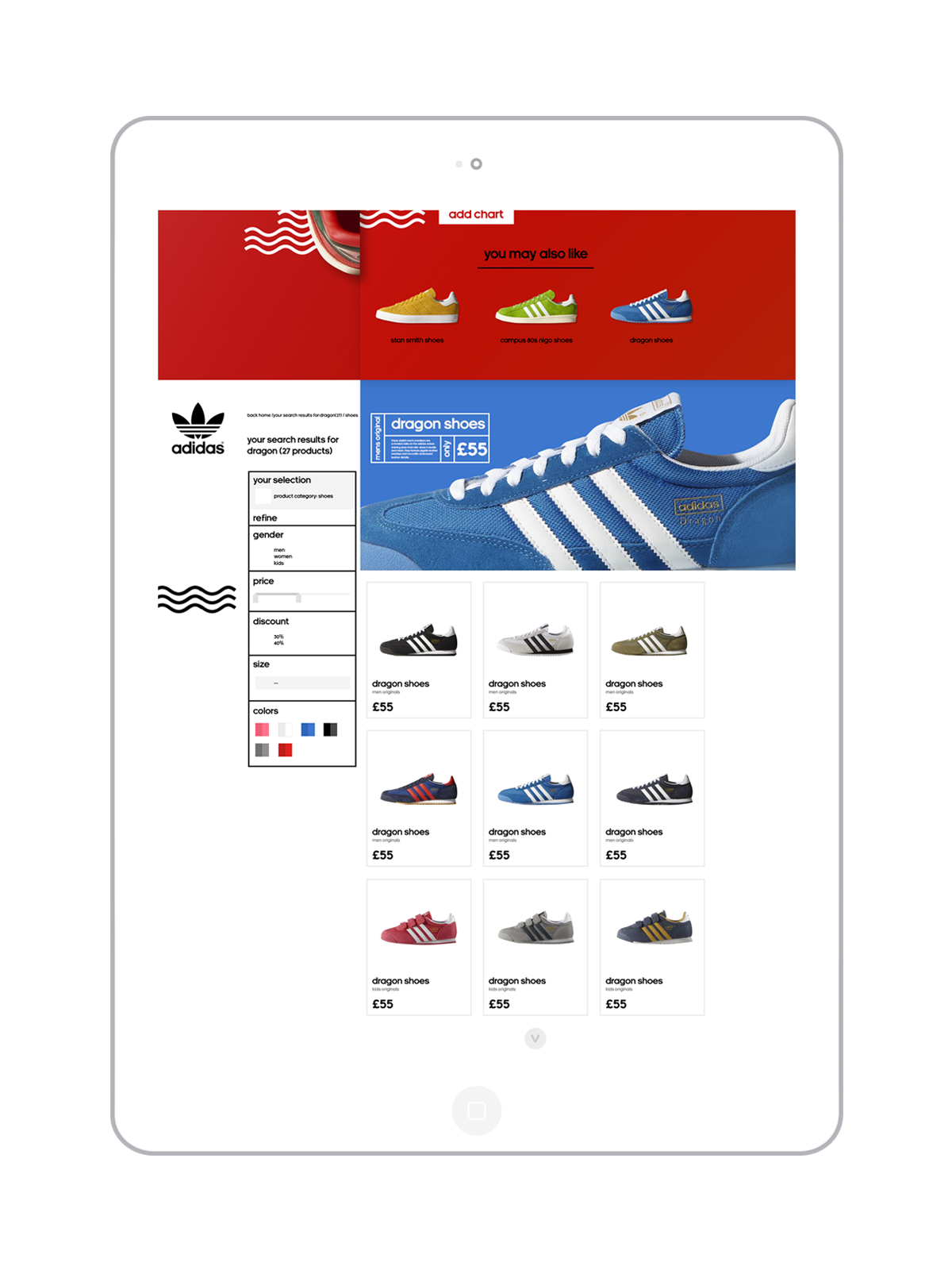 UI ux UserInterface Webdesign Layout adidas adidasoriginal shoes mobile site