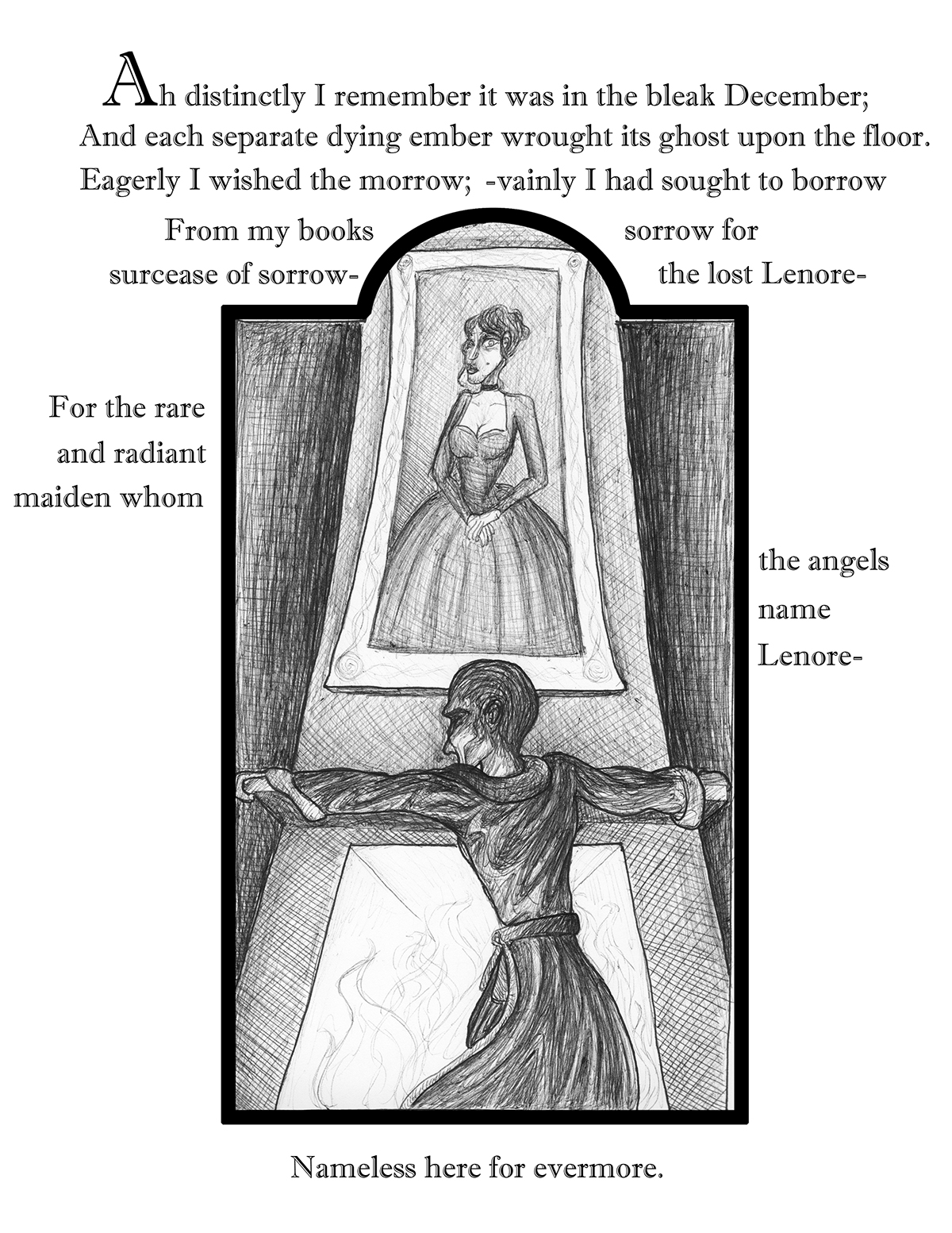 the raven Edgar Allan Poe poetry illustration