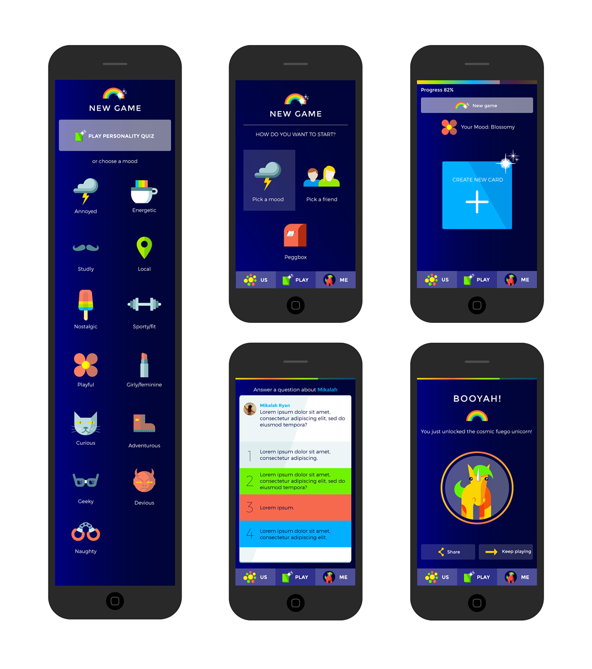 pegg unicorn mobile app Web desktop sparkles empathy